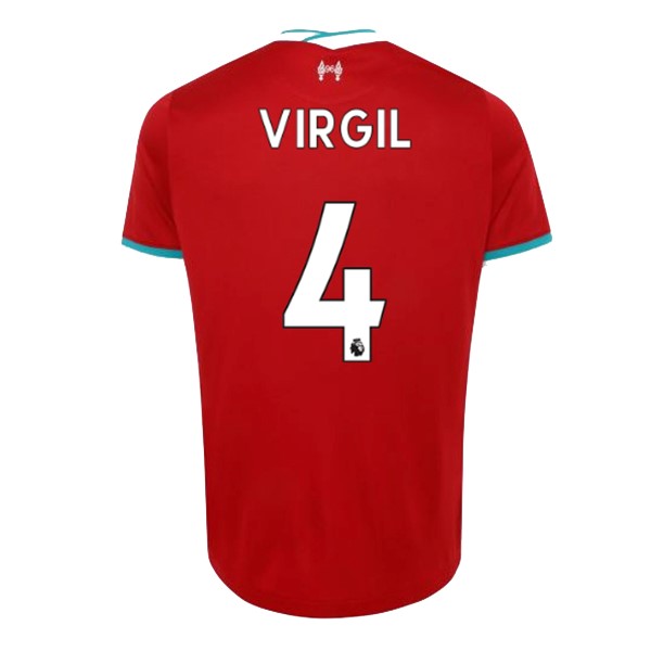 Camiseta Liverpool NO.4 Virgil Primera Equipación 2020-2021 Rojo